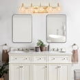 thumbnail image 2 of 29" Modern Crystal Bathroom Vanity Light, 5-Light Golden Wall Sconce with Clear Glass Shade, Elegant Wall Mount Lighting for Bathroom, Powder Room, or Vanity Mirror (No Bulbs), 2 of 8