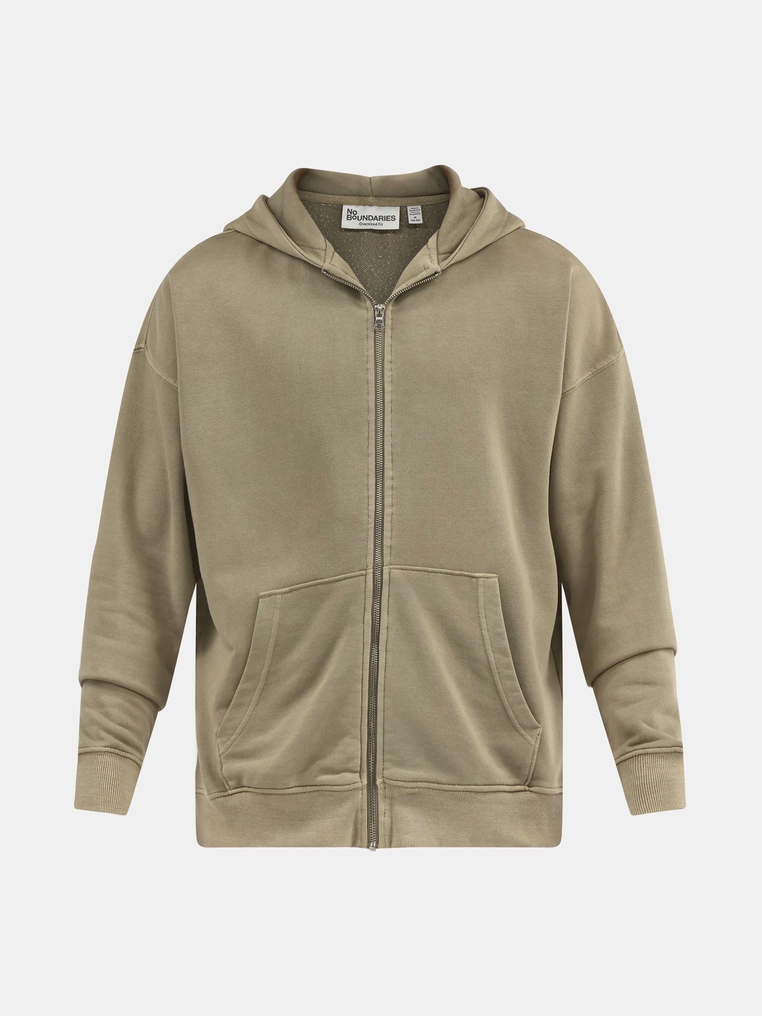 No Boundaries Zip Hoodie with Long Sleeves, Men's & Big Men's