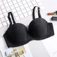 thumbnail image 2 of SMihono Fashion Womens Bras Sexy Comfortable and Breathable Bra with Small Breasts Gathered and Secondary Breasts Steel Ring Striped Bra Black L, 2 of 3