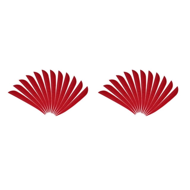 ZheElen 12pcs 3inch Archery Turkey Feathers Fletchings Vanes Red 3 Inch 2Set