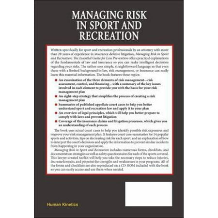 Pre-Owned Managing Risk in Sport and Recreation: The Essential Guide for Loss Prevention [With CDROM] (Hardcover) 073606933X 9780736069335