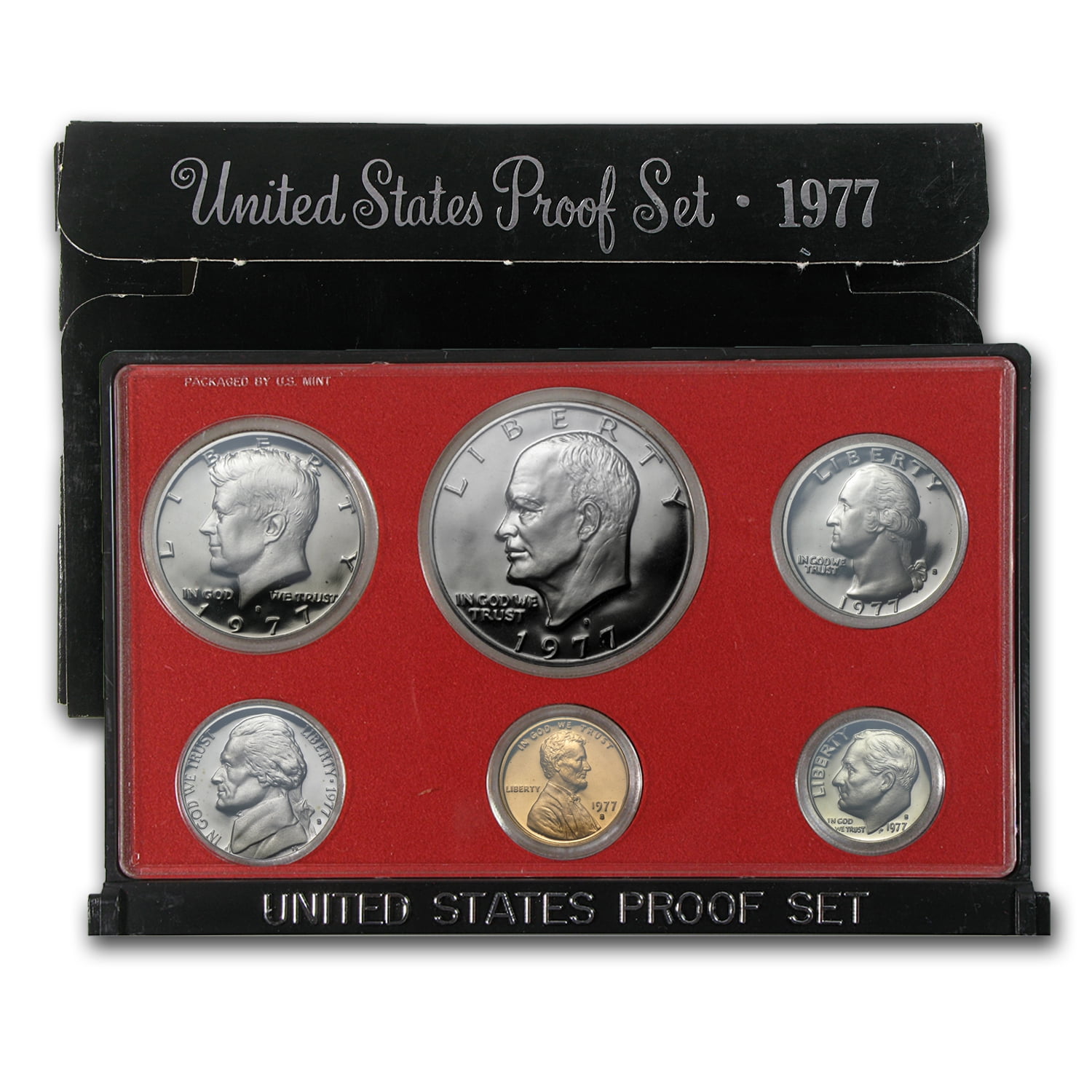 1977 P+D U S Mint Set Eisenhower Kennedy Washington Roosevelt Jefferson Lincoln 