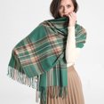 thumbnail image 5 of Bufanda de invierno cálida y gruesa de lujo con diseño de marca estampada para mujer, chal de pashmina de cachemira, bufandas con borlas, bufanda de punto, manta, 5 of 5