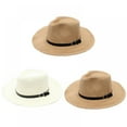 thumbnail image 3 of Men Wide Brim Straw Foldable Roll up Hat Summer Beach Sun Hat Big Hat (Size:Fit for 20.5"-22"), 3 of 8