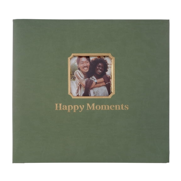 Recollections Scrapbook Album, "Happy Moments" Faux Leather Post Bound, Green, 12" x 12", 10 Sheets, 1-Pack