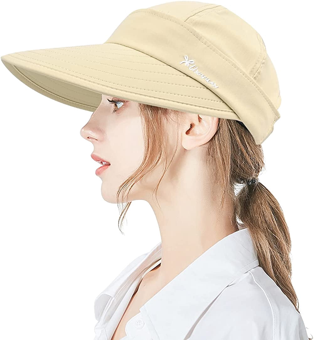 Cozy Ponytail Sun Hat 2-Pack Wide Brim UV Protection Amazon.com: IYEBRAO 2 Pack Womens Ponytail Sun Hat UV  main image 2