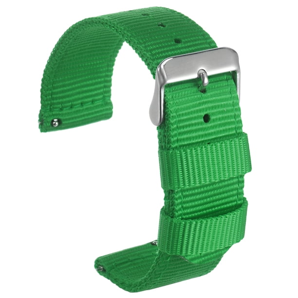 Amarillo Nylon Reloj Correa 20mm Ancho Duradero Nylon Correa con Plata Hebilla, Universal Reemplazo Lienzo Reloj Correa 20