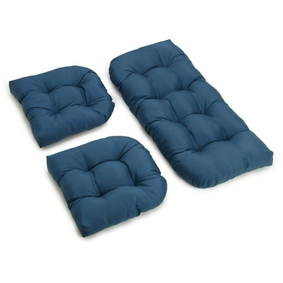 Blazing Needles U-Shaped Twill Tufted Settee Cushion Set (Set of 3)