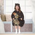 thumbnail image 7 of FORMRS Wearable Blanket Hoodie with Sleeves for Kids Cozy Flannel Sweatshirt, Skeleton Stripes, 7 of 7