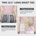thumbnail image 6 of Pioneer Flower Floral Print Pattern Apron-Garden Aprons for Women with Pockets-Cotton Linen Waterproof Kitchen Cooking Gardening Aprons Adjustable for Kitchen,Cooking,BBQ and Salon 33x27 Inch, 6 of 7