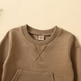 thumbnail image 6 of Generic Toddler Boys Girls Pullover Tops Fall Winter Long Sleeve Solid Colour Prints Tops Sweatshirt Pants 2PCS Outfits Clothes Set for Babys Clothes（6-12 Months Clear）, 6 of 8