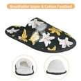 thumbnail image 3 of KLL Lilies Flowers Slippers for Women Men House Slip on Indoor Outdoor Bedroom Furry Fleece Lined Ladies Comfy Anti-Skid Rubber Hard Sole-Large, 3 of 8