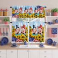 thumbnail image 2 of Independence Day Kitchen Curtains Valances 3 Piece Set, U.S. Flag Themed Farm Pig Rustic Farmhouse Sunflowers Rod Pocket Tier Curtain and Valance Drapes for Small Window 36 Inch Length for Bedroom, 2 of 9