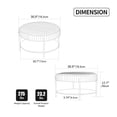 thumbnail image 5 of Upholstered Round Ottoman Footstool in Faux Fur with Black Metal Legs and Open Shelf for Living Room, 5 of 11