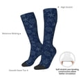 thumbnail image 4 of Fotbe Snowflake Dark Blue Calcetas Divertidas Estampadas para Hombre y Mujer, Calcetas de Algodón hasta la Rodilla para Caminar, Correr, Enfermería y Embarazo, 4 of 6