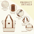thumbnail image 5 of CshidWorld Expandable Women's Travel Duffle Bag - Waterproof Yoga Gym Weekender Overnight Bag with Wet Pocket & Toiletry Bag, Carry-On Duffel Tote for Business Trips, Sports, Hospital (Off-White), 5 of 7