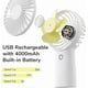 thumbnail image 3 of Mini Portable USB Rechargeable Fan, 4000mAh Battery, 3 Speeds, Quiet Personal Handheld Fan for Outdoor, Office, Home Use, 3 of 5