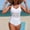 SwimwearA818-White, variant on One Piece Swimsuits for Women High Neck Mesh Patchwork See Through Tummy Control Slimming Bathing Suits Summer Pool Party Holiday Beachwear