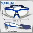 thumbnail image 4 of Going One Sports Safety Glasses - Raquet Sports Protective Eyewear, Eye Protection Goggles for Pickleball, Racquetball, Squash, Basketball; with Anti-Fog Lenses and Padded Eye Rims, Senior Size, Blue, 4 of 4