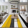 thumbnail image 3 of 5'x8' Area Rugs, Yellow White Wood Indoor Outdoor Area Rug for Living Room Bedroom, Black Farmhouse Village Rural Lodge Washable Bathroom Rugs Kitchen Floor Carpet Mats Home Decor Aesthetic, 3 of 8
