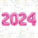 thumbnail image 1 of Globos numéricos Slergut 2024 lámina rosa 40 pulgadas Año Nuevo, 1 of 1