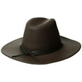 thumbnail image 2 of Henschel Chocolate Large Dude Dakota Leather Hat w Conchos & Tie-Back Band, 2 of 3