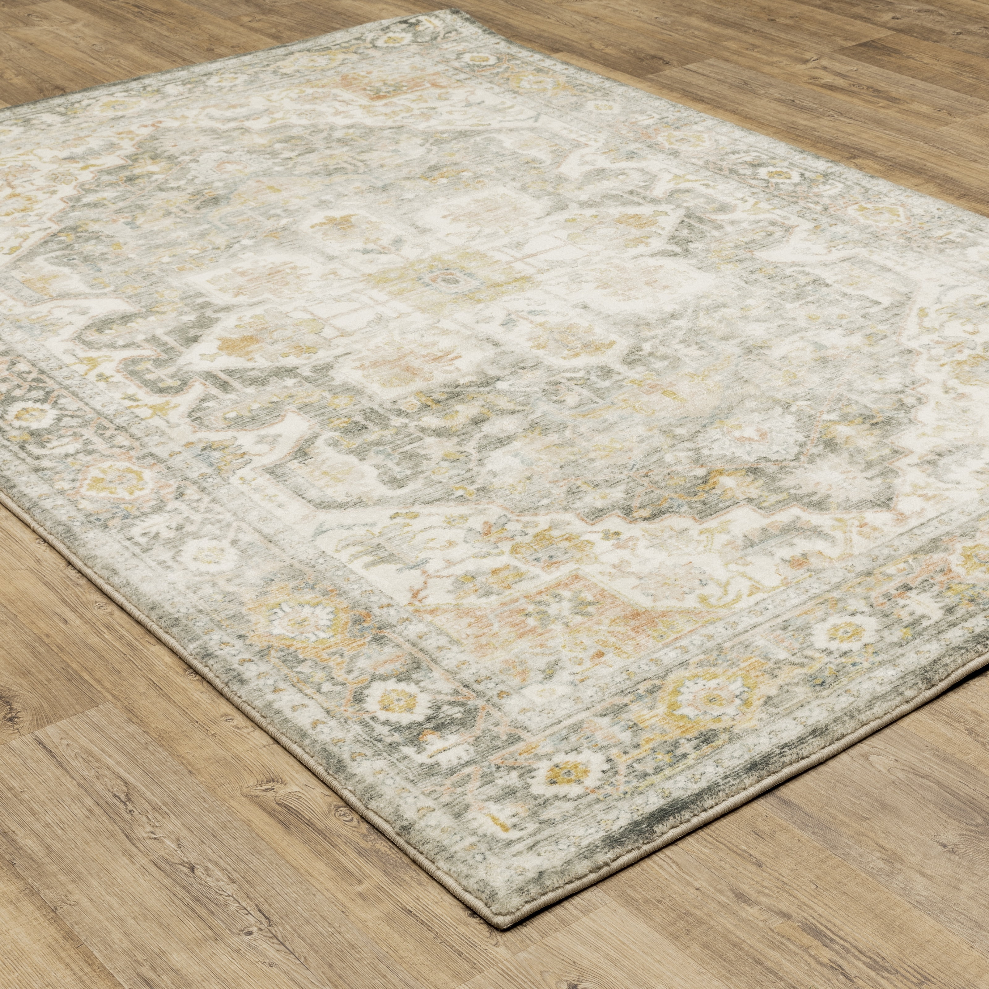 Avalon Home Silvana Bohemian Medallion Area Rug, 7'8" X 10', Gray/ Gold