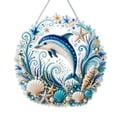 thumbnail image 2 of 20cm Ocean Theme Acrylic Diamond Painting Kit, 5D DIY Craft Pendant Ornament, Clear Marine Hanging Accessory for Beginners, Gifts, Bags & Home Decor, 2 of 9