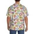 thumbnail image 3 of Balery Glazed Donuts Camisa Casual de Manga Corta con Botones para Hombre, Texturizada, Estilo Cubano, para Playa, Verano-Small, 3 of 5