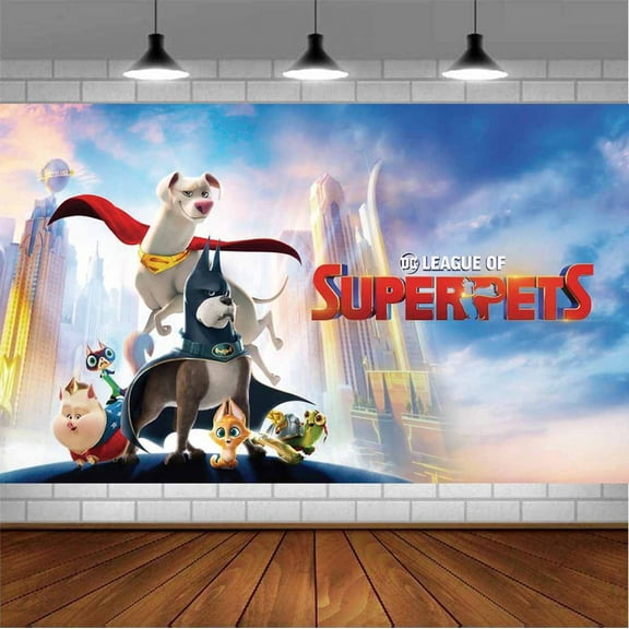 league of super pets Backdrop Banner Party Supplies Poster Movie Theme Background for Photography Birthday Decorations