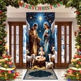 thumbnail image 1 of Xihbxyly Ofertas Prime Banner de puerta de Navidad 2024 Decoración de fondo de fiesta navideña Decoración de Papá Noel Tapiz de Adviento de la Natividad, 1 of 6
