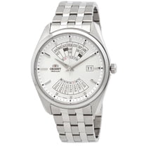 Orient Stainless Steel Link Strap Men's 22mm Multi Year White Dial Automatic Wristwatch, RA-BA0004S10B