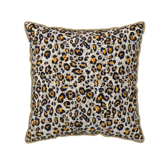 Xecao Leopard Print Soft Velvet Decorative Throw Pillow Covers, Square Cushion Cases for Bed, Sofa, Living Room, Car, and Indoor Outdoor Use-16"x16"