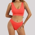 thumbnail image 2 of Lingerie Sets for Women Women's Underwear Set Gathering Underwear Women's Large Chest Display Small Shockproof Sports Bra Large U Open Back Beauty Tank Top Set Bra Set, Color:Orange, Size:L, 2 of 5
