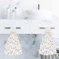 thumbnail image 3 of Hanging Towels 2 Pcs, Dish Towels Sweet Peas Watercolor Flowers Absorbent Hand Towels with Hanging Loop Washcloth for Bathroom Kitchen, 3 of 6