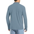 thumbnail image 6 of Dxzfnsa Sunscreen Shirts for Men Long Sleeve Sun Cooling Workout Sun Tops with Thumb Holes Men's Solid Color SPF Uv Protection Rash Guard Shirts, 6 of 9
