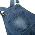 thumbnail image 6 of KIDSCOOL SPACE Big Girls Jeans Overalls,3 Buttons Ripped Elastic Band Inside Denim Jumpuit,Blue,9-10 Years, 6 of 7