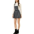 thumbnail image 5 of INSPIRE CHIC Women's Pinafore Overall Dress Checks Adjustable Strap Suspender Skirt XS White Black, 5 of 7