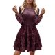 thumbnail image 1 of Gibobby Vestido de punto para mujer Vestido de longitud media con cuello redondo elegante de terciopelo para mujer(Rosa,CH), 1 of 5