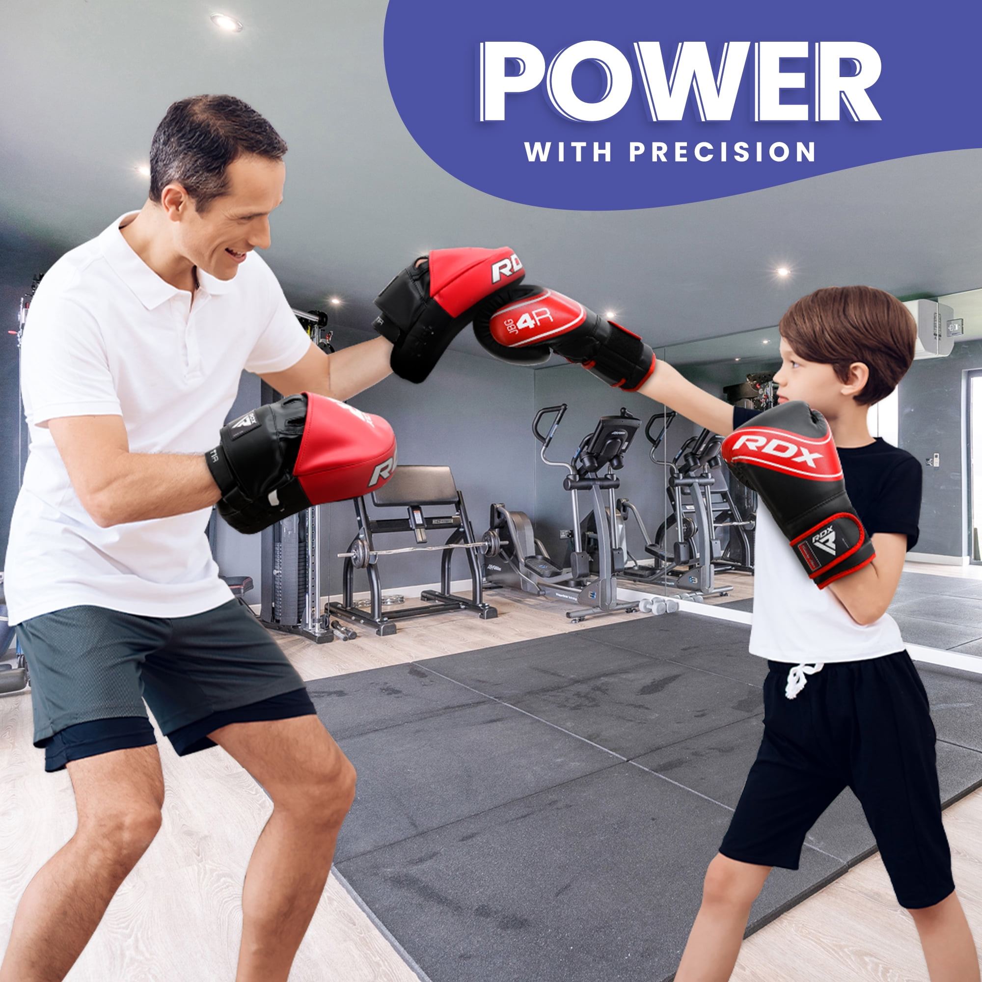 RDX Boxing Gloves for Kids, Maya Hide Leather Junior Champions Punching Training Gloves for Boxing, MMA, Muay Thai Gloves with Ventilated Palm