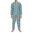 thumbnail image 3 of Fotbe Turtle Pattern Long Sleeve Pajama Set for Men,Sleepwear Set,2-piece Loungewear Set,Soft PJs Comfy Nightwear with Pockets-Medium, 3 of 7