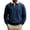 Dark Blue, variant on UDAUDU Mens Casual Cotton Polo Sweatshirts Comfortable Long Sleeve Color Block Button Collared Fall Winter Fleece Pullover Shirts Deep Red 5XL