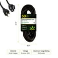 thumbnail image 3 of GoGreen Power (GG-13750BK) 16/3 50’ SJTW Outdoor Extension Cord, 13 Amps, Black, 50 ft, 3 of 8