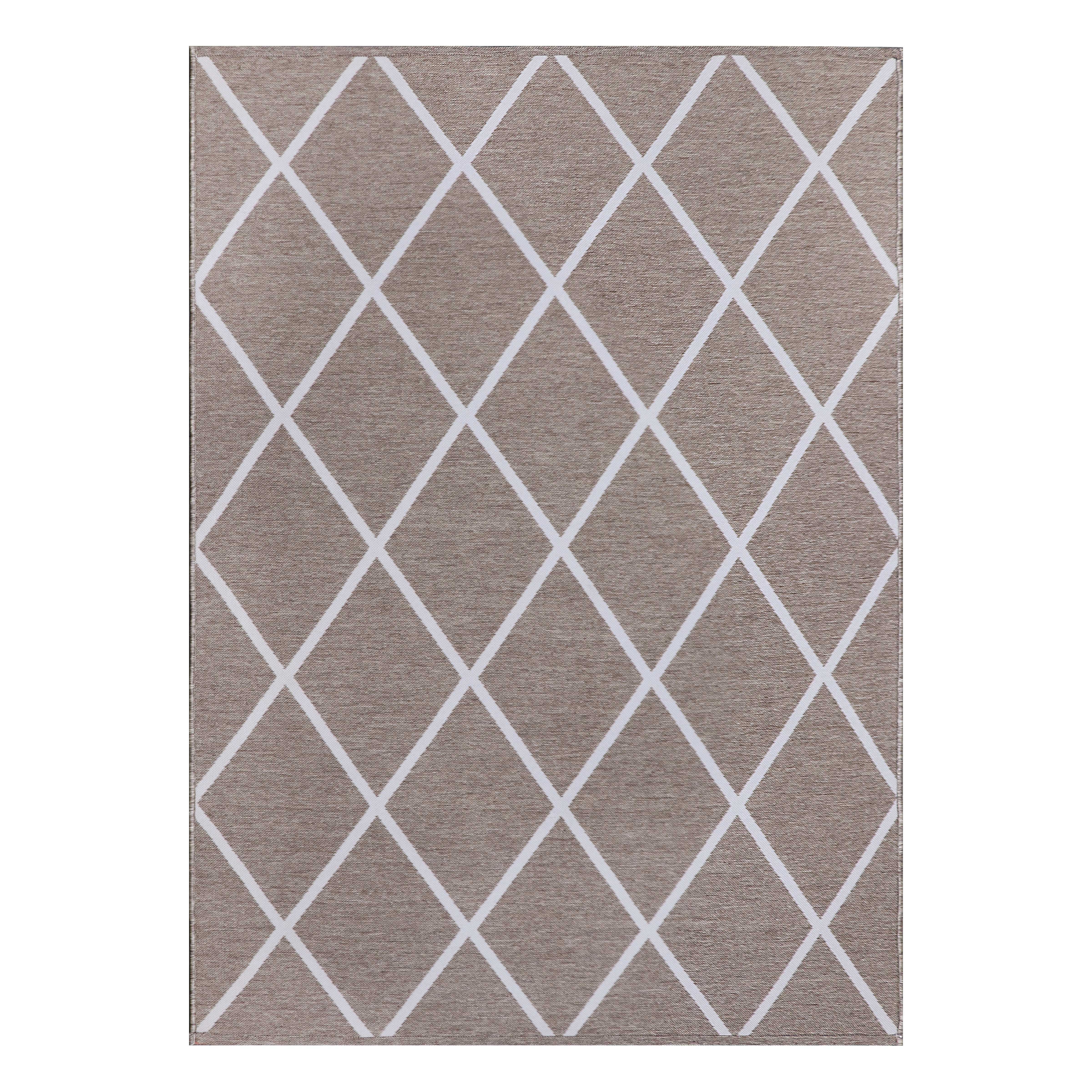 Better Homes & Gardens Linen Rust Medallion Outdoor Tapestry Woven Outdoor Rugs, 5' x 7', Reversible