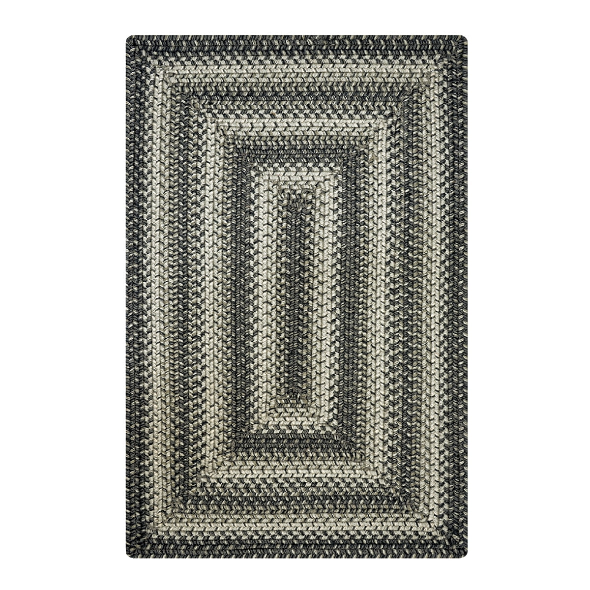 Homespice Cobblestone Pure Comfort Gray Braided Rug 6' x 9' For Bedroom