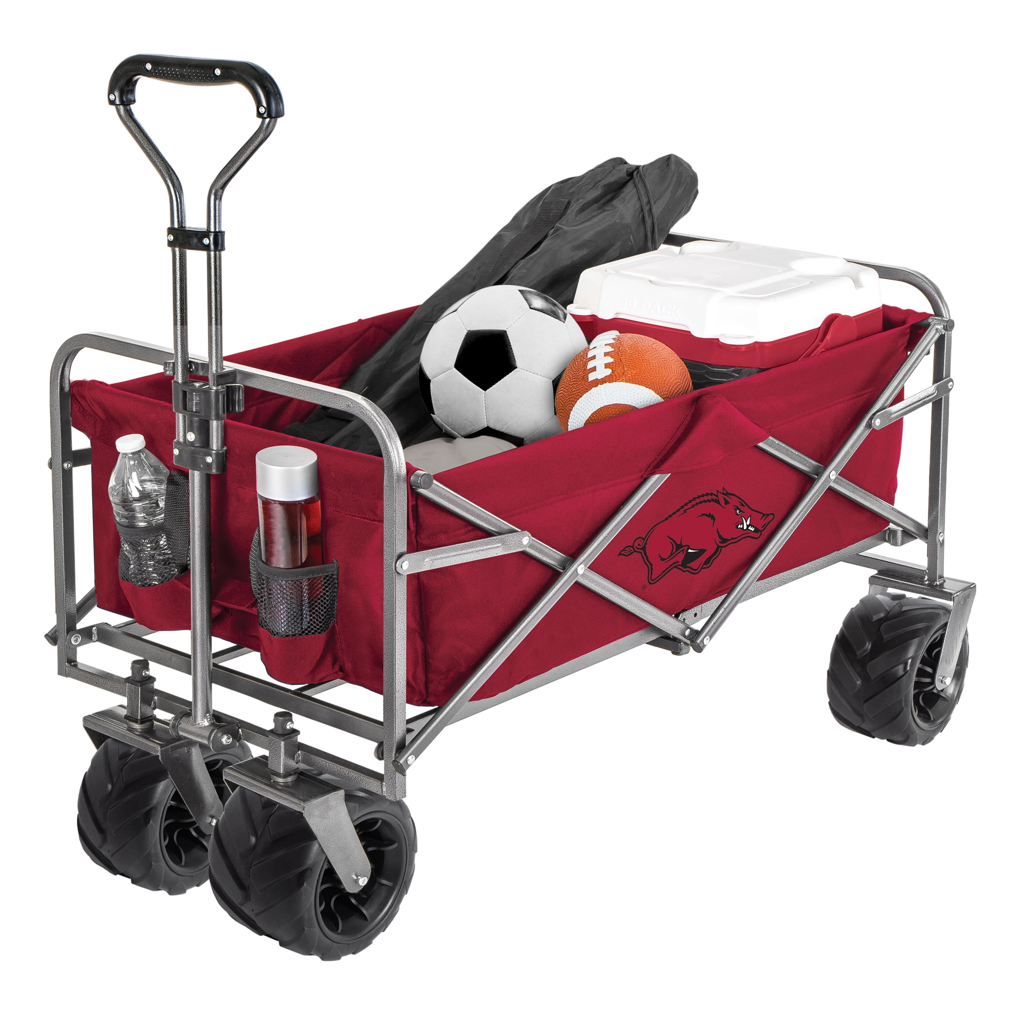 Smart Design Collegiate Heavy Duty Sports Wagon- Arkansas Razorbacks