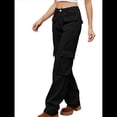 thumbnail image 3 of Pantalones Cargo de Cintura Alta para Mujer, Pantalones Casuales de Pierna con 6 Bolsillos. Negro XL, 3 of 8