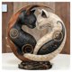 thumbnail image 4 of Exhibición de arte Yin-Yang de gato blanco y negro, una decoración de escritorio de estilo Zen oriental, 4 of 5