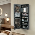 thumbnail image 2 of Costway LED Mirror Jewelry Cabinet Wall/Door Mounted  47" Armoire 3 Color Light Black, 2 of 10