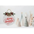 thumbnail image 2 of Eveokoki 12" Merry Xmas Wreath Decorations Xmas Hanging Door Sign,Christmas Wooden Crafts Winter Xmas Sign for Front Door Porch Window Wall Farmhouse Indoor Outdoor Home Festival Holiday Decor, 2 of 5